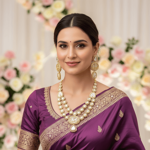 Golden Shrina Kundan Jewellery Set