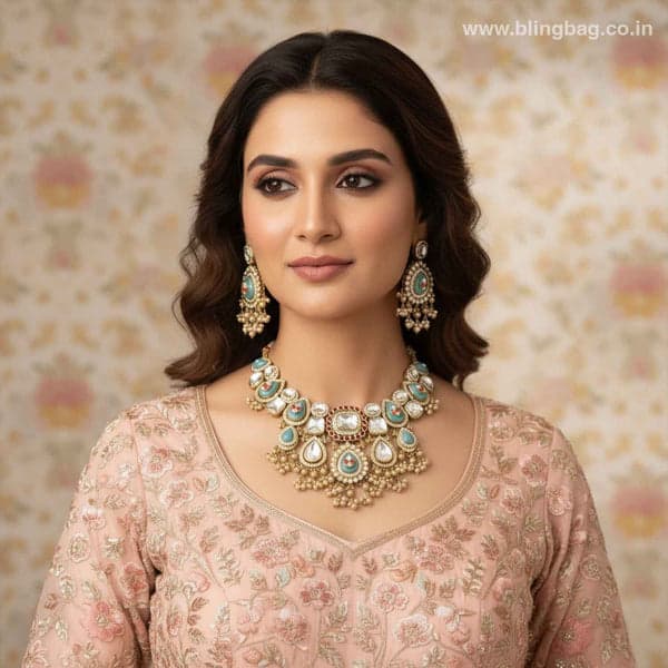 Multicolor Shatraya Heritage Jewellery Set