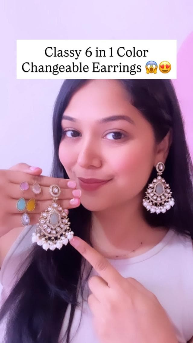 One earring, 6 different colors